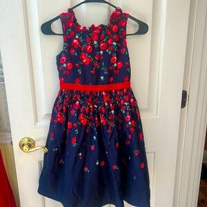 Janie & Jack red and blue flower dress. Size 8 girls